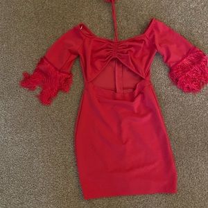 Western Pink Fringe Dress